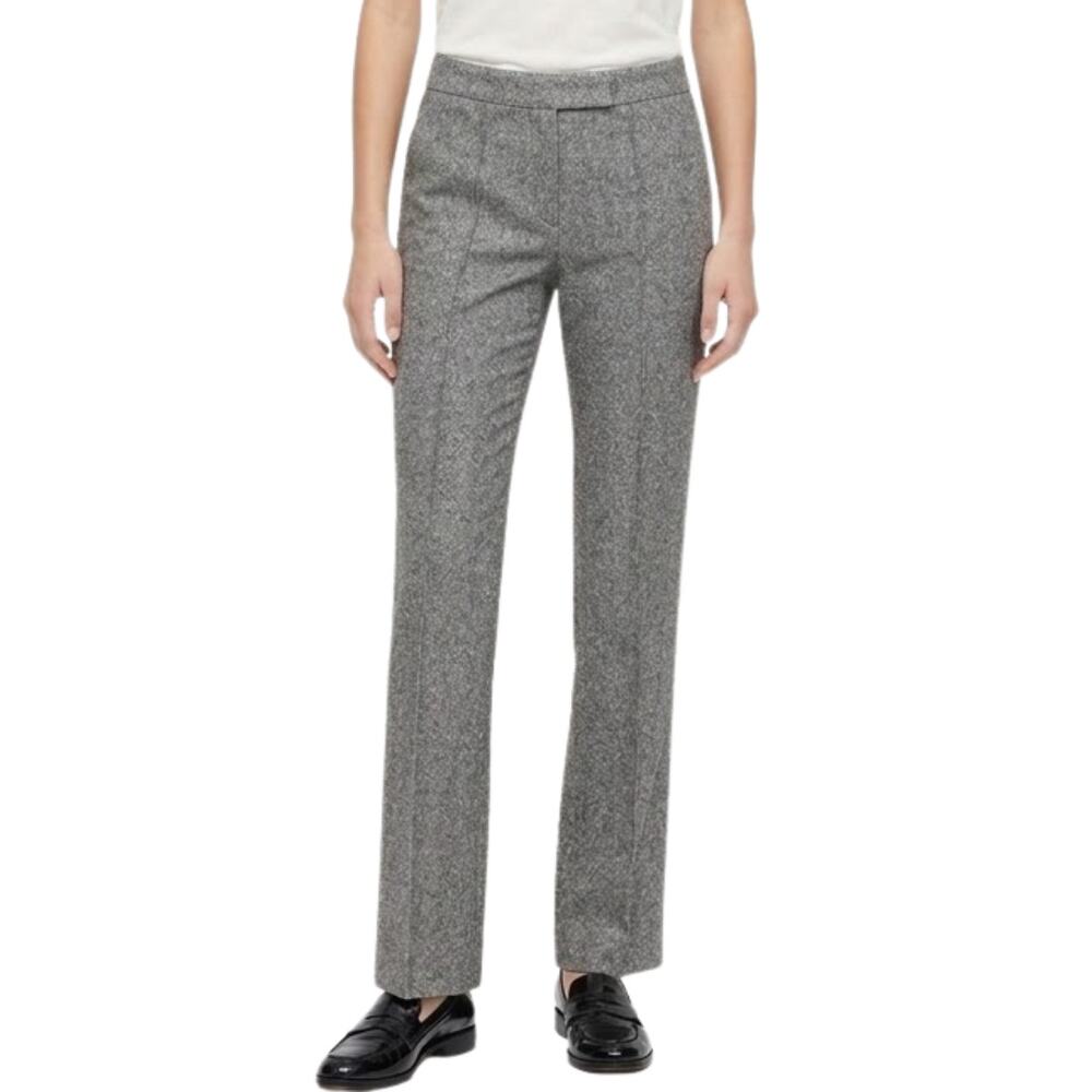 The Wrights Heather Gray Black Slim Straight Leg Wool Trousers Pants size 2